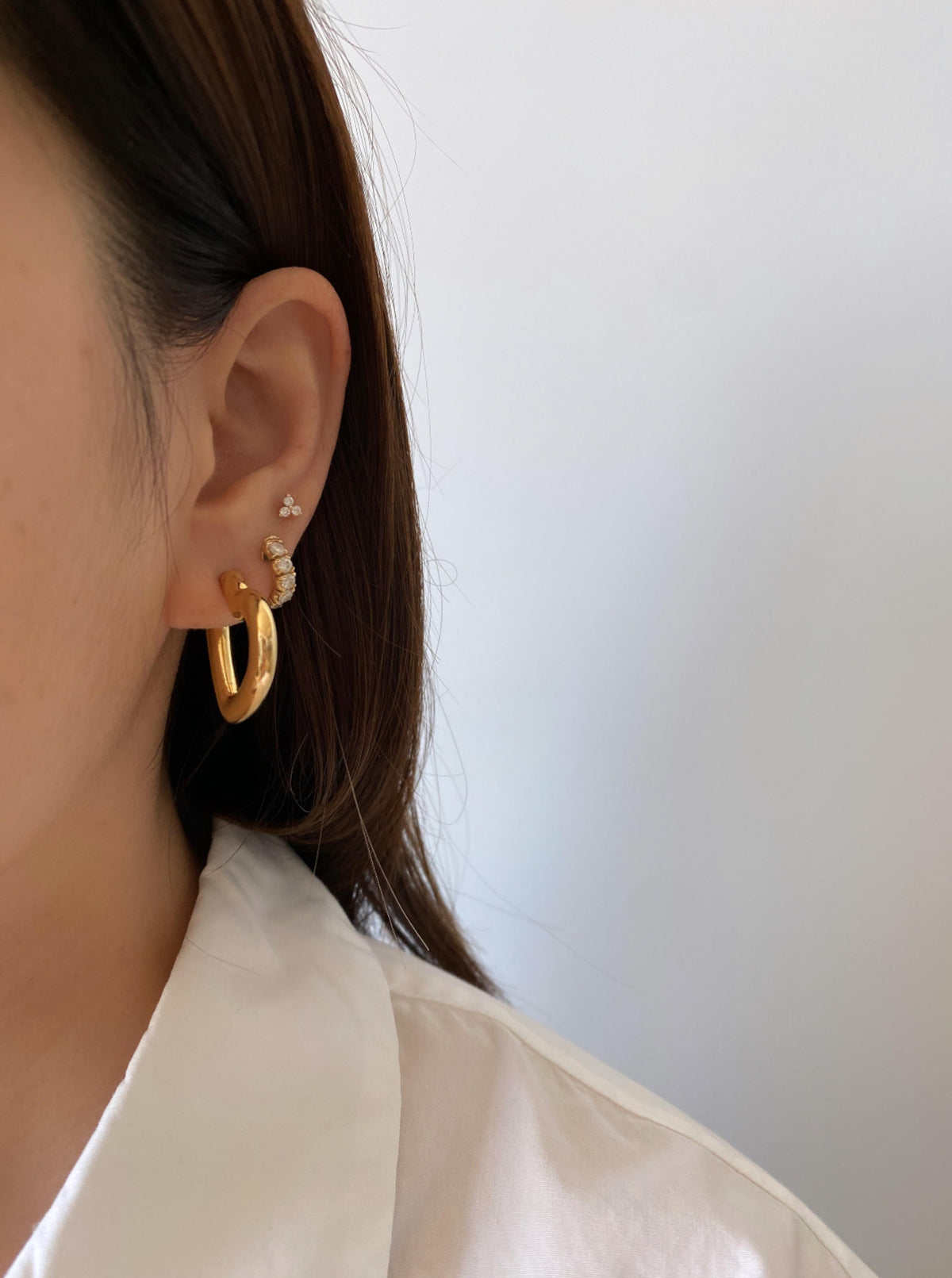 Heart Hoop Studs