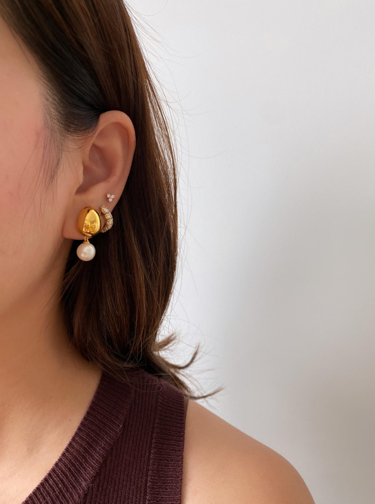 Puffy Drop Pearl Earrings