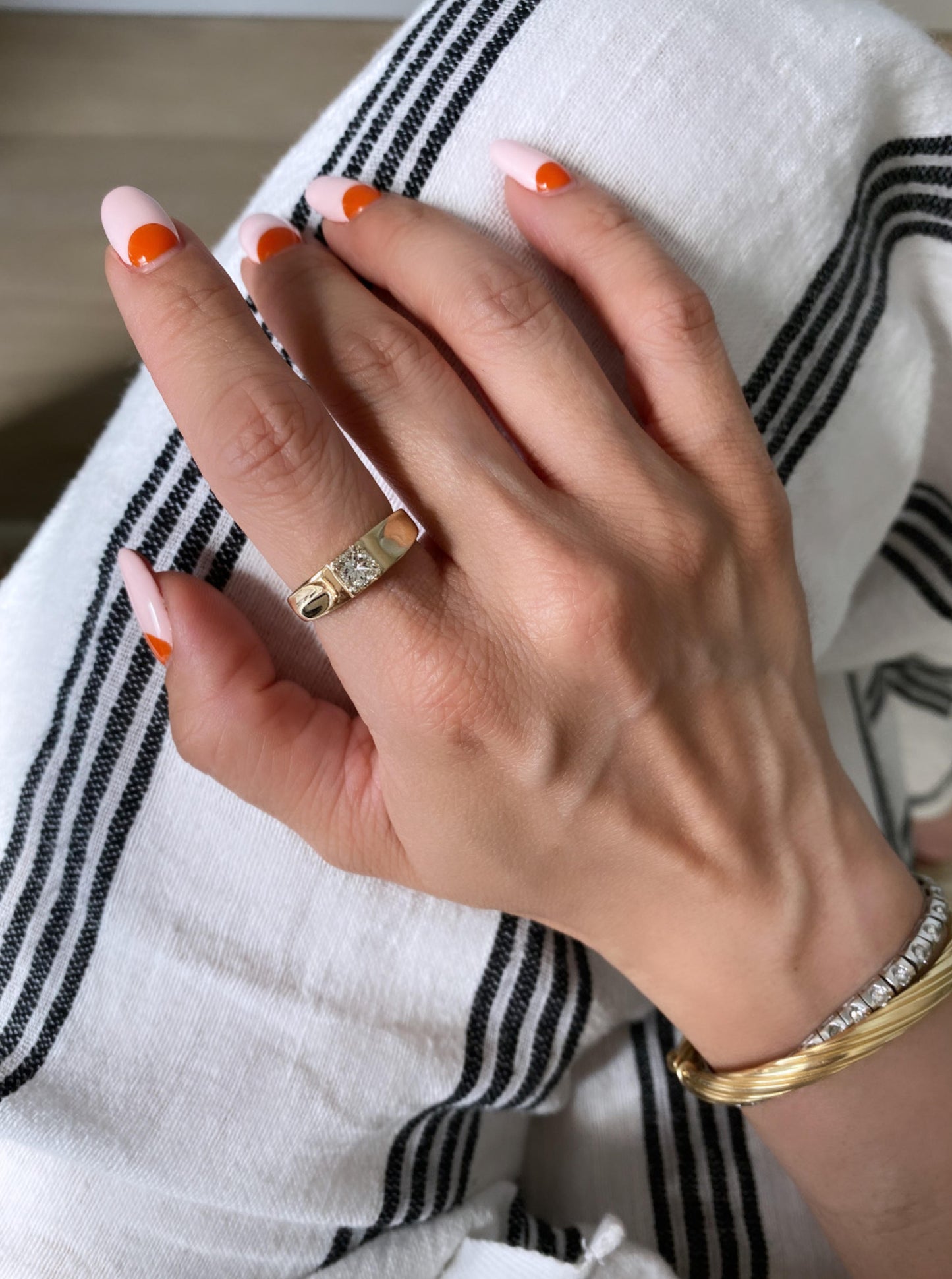 Estate Princess Cut Diamond Band