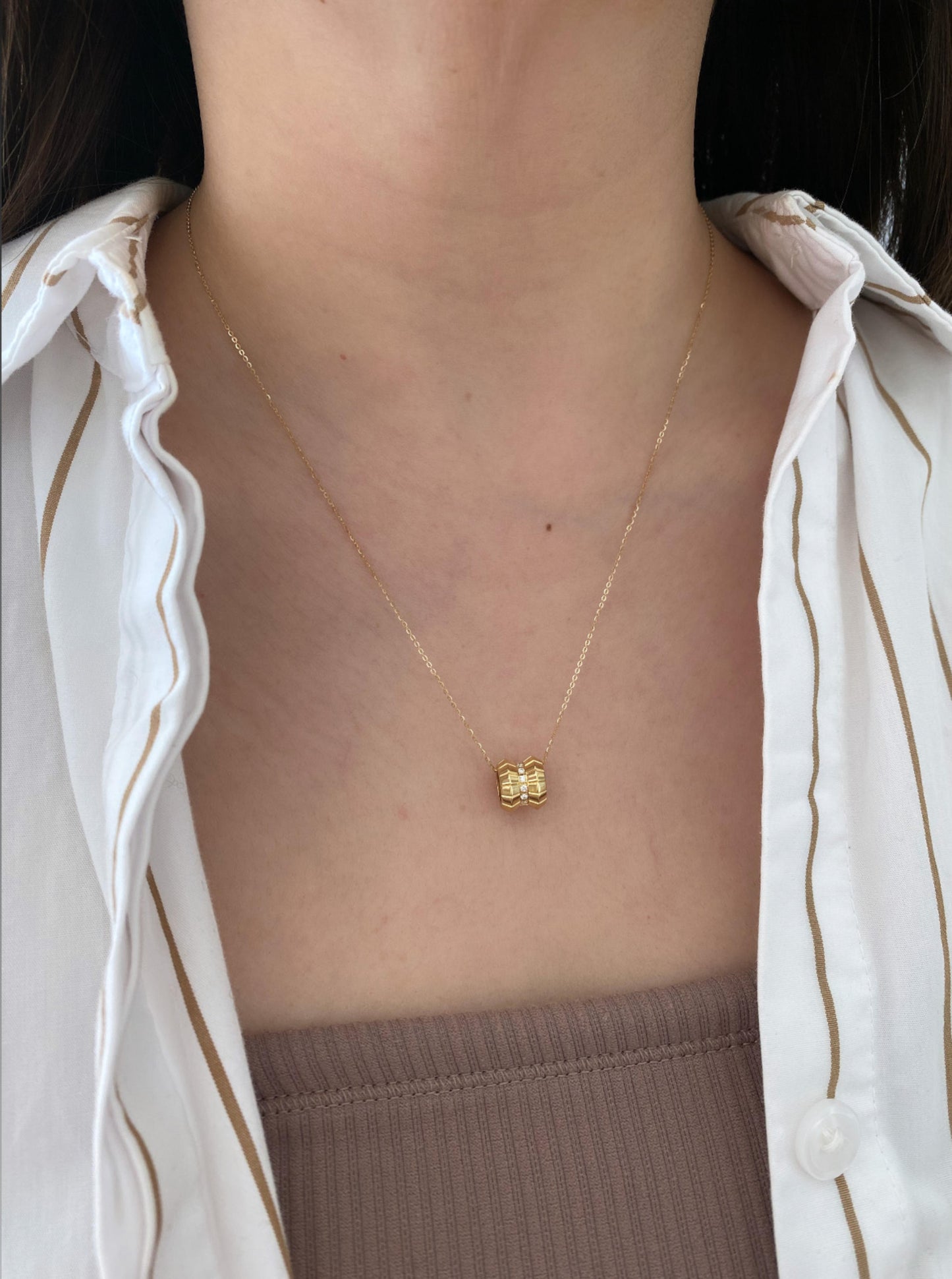 18K Diamond Roller Necklace