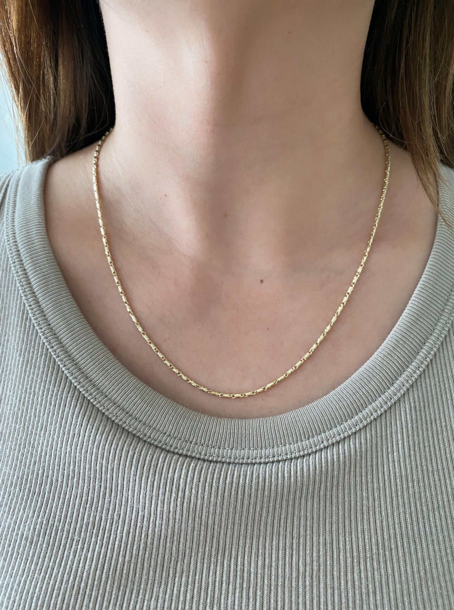Beaded Diamond Cut Chain (18")