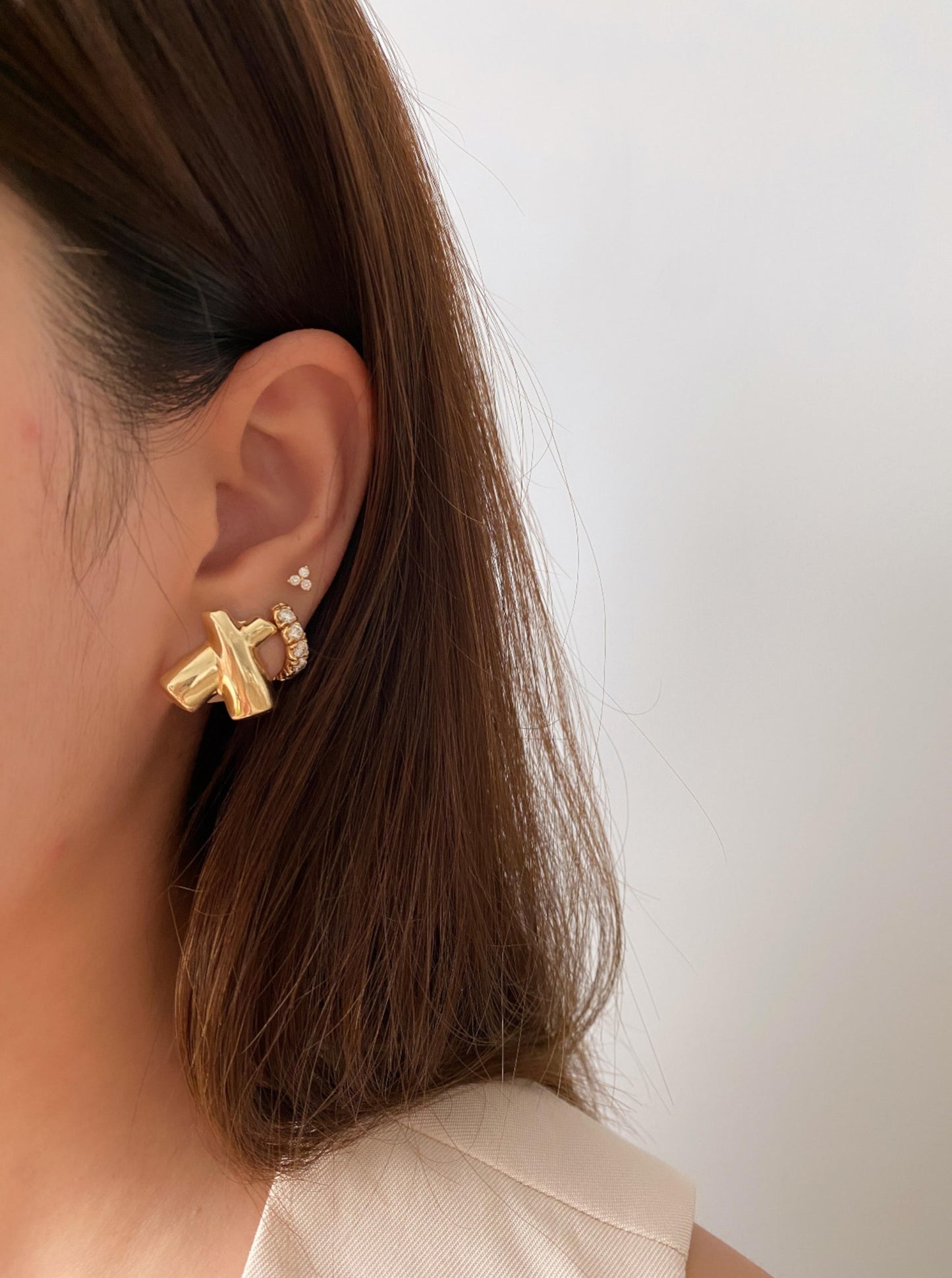 Vintage "X" Earring Studs
