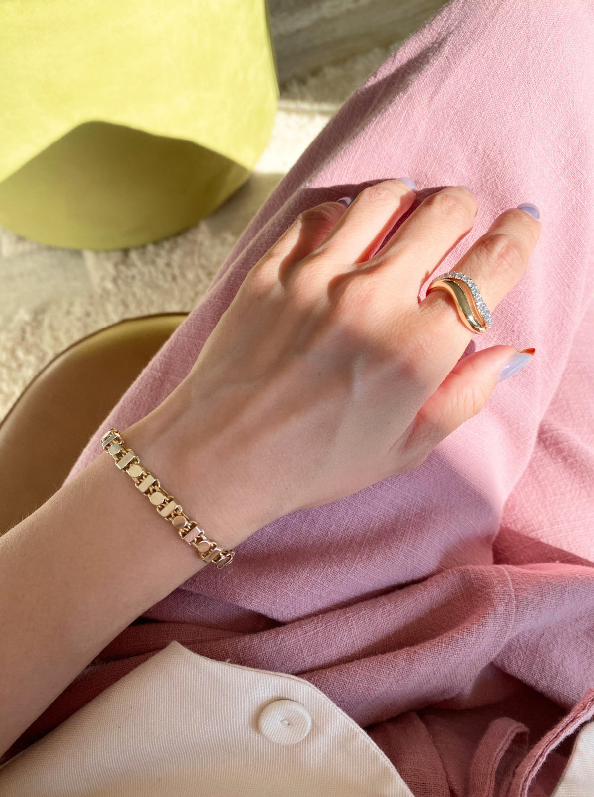 Vintage Rectangular & Circle Bracelet