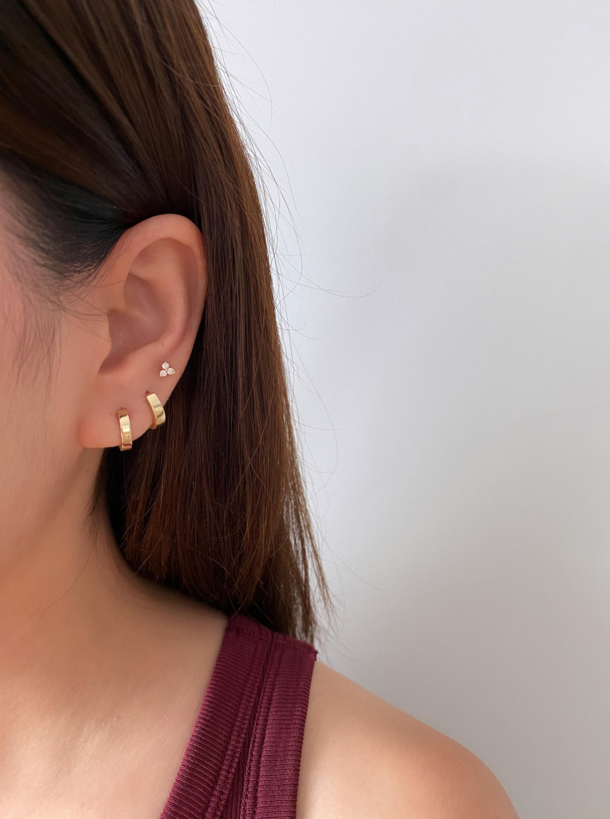 14K Flat Edge Huggies