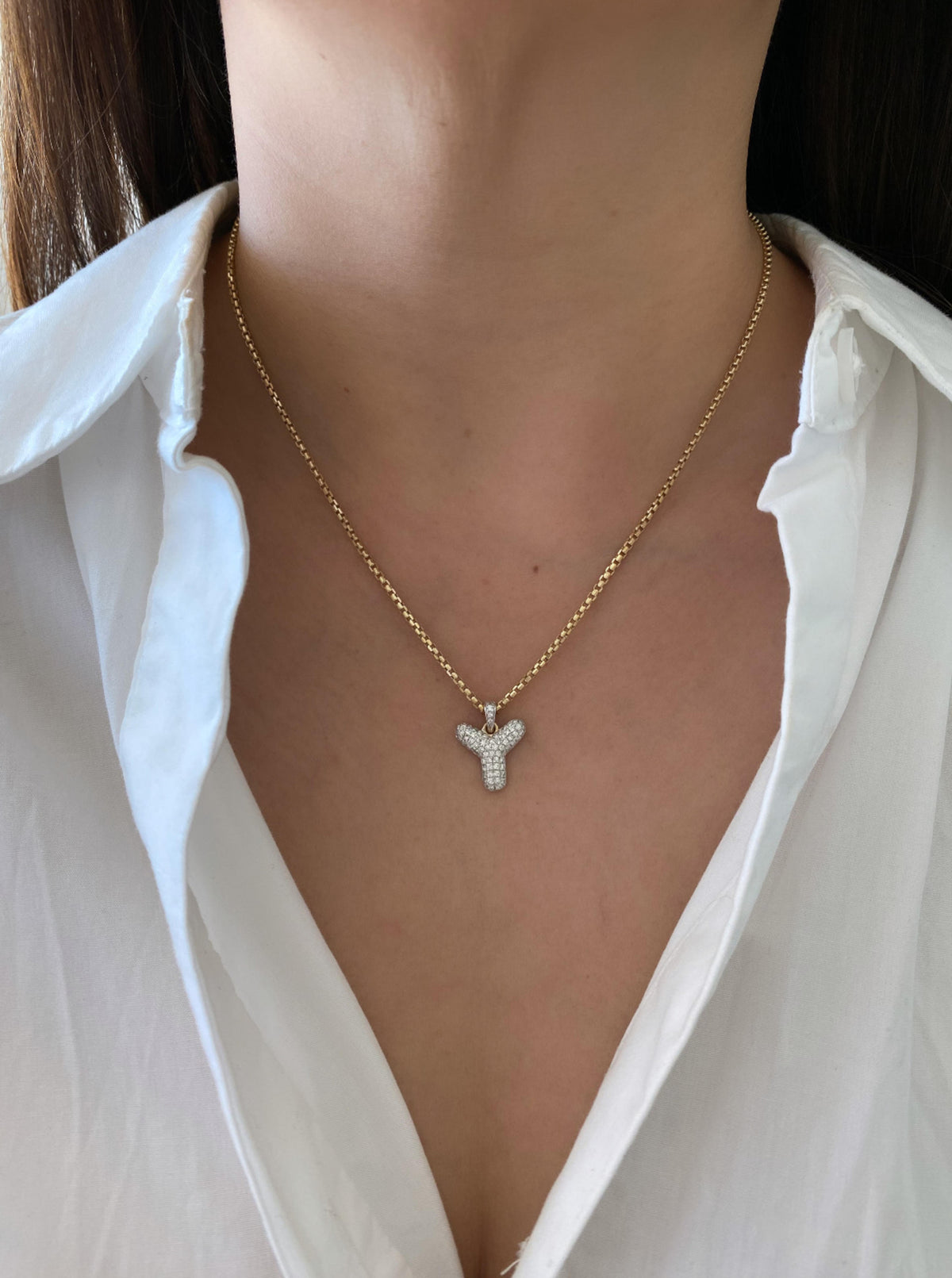 Letter "Y" Diamond Charm