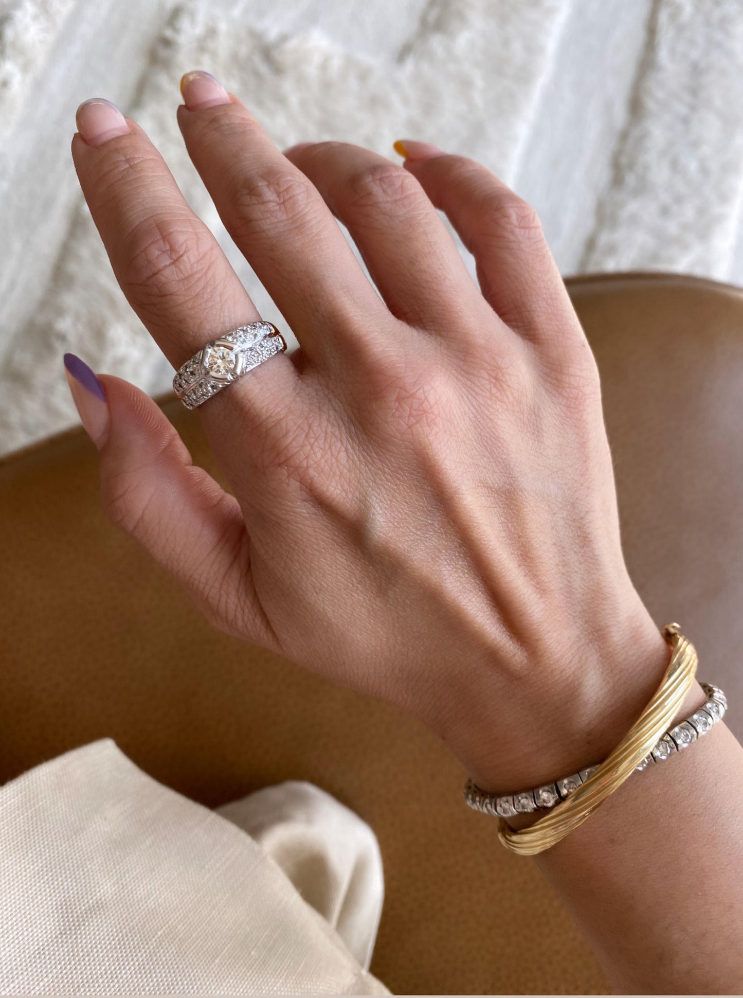 Vintage Diamond Cluster Band