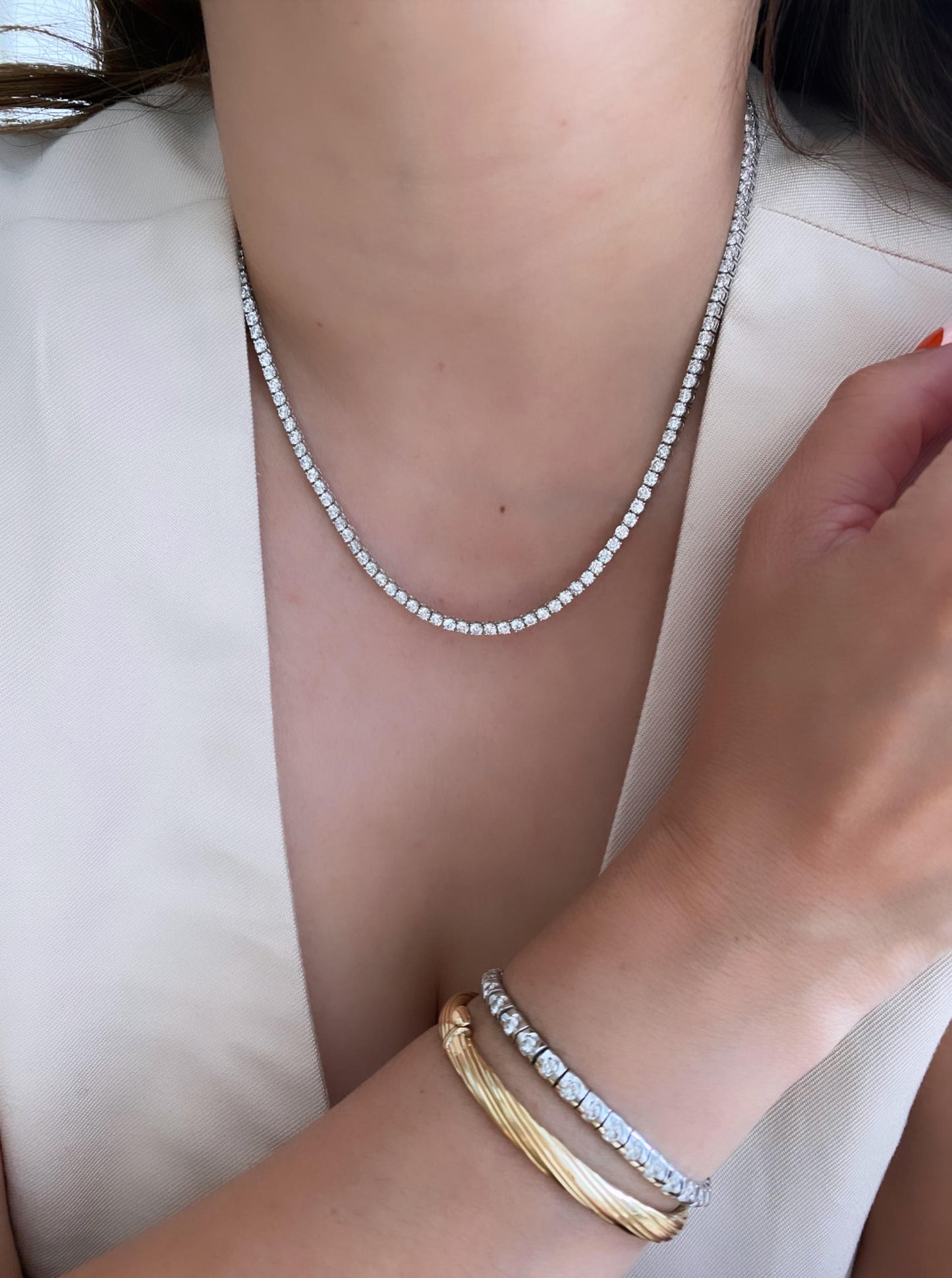 Lab Diamond Tennis Necklace