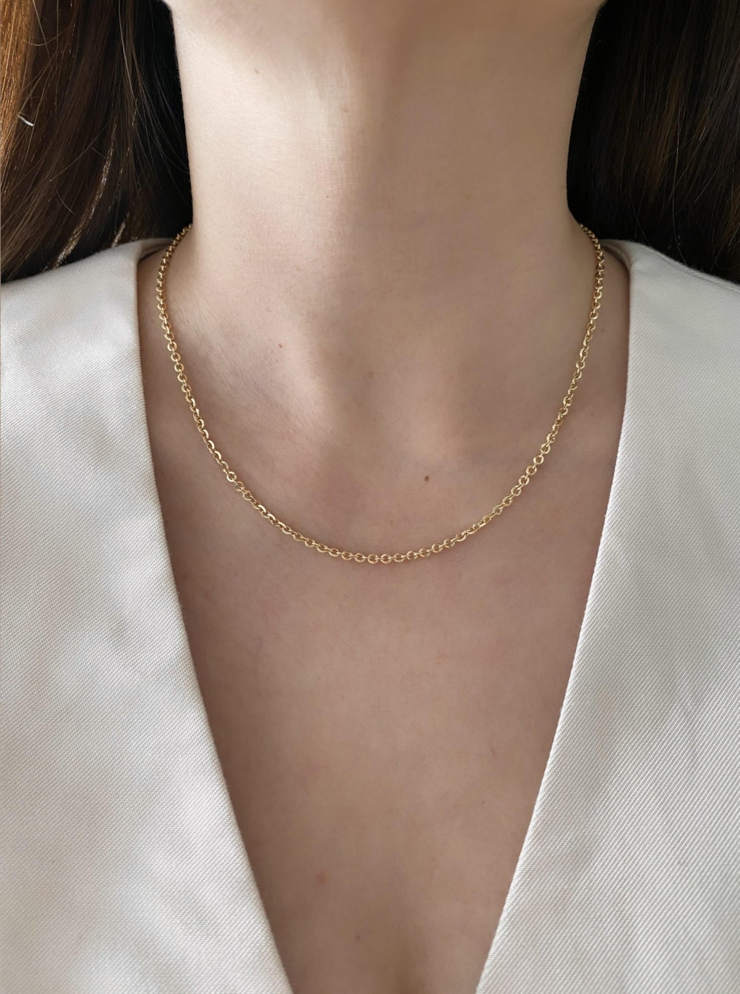 16.75" Flat Solid Rolo Chain