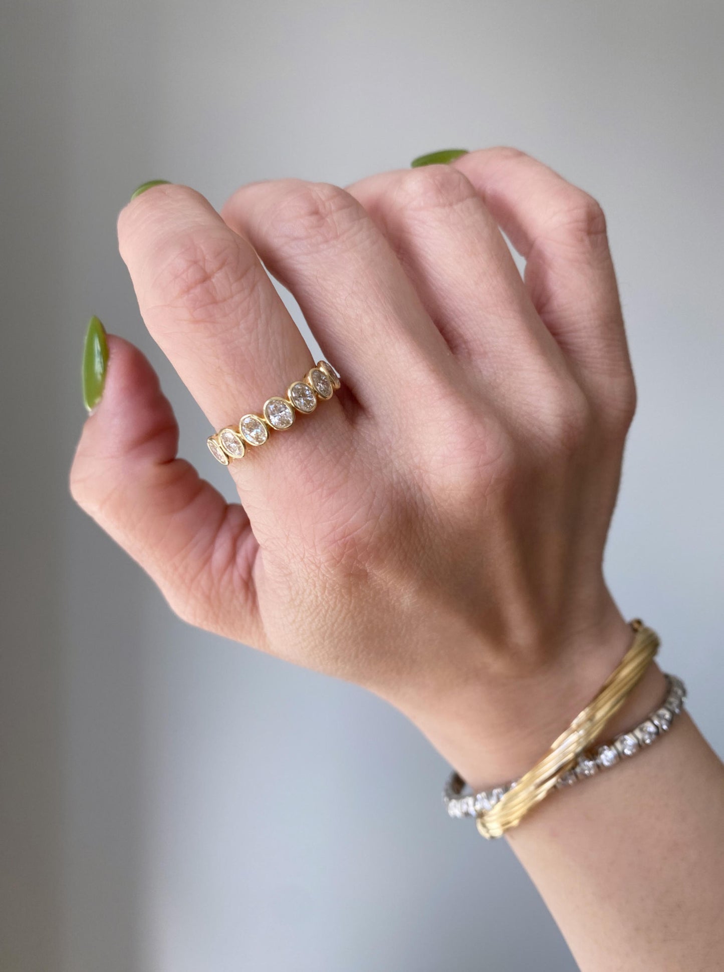 Oval Bezel Diamond Ring