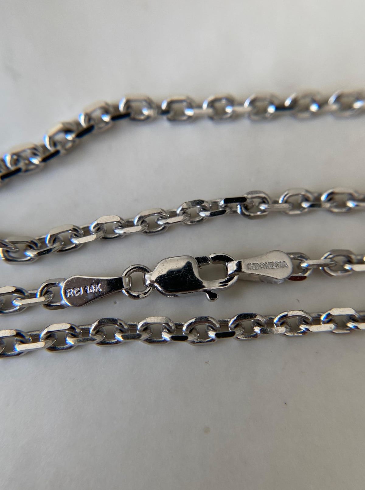 14K White Gold Cable Chain