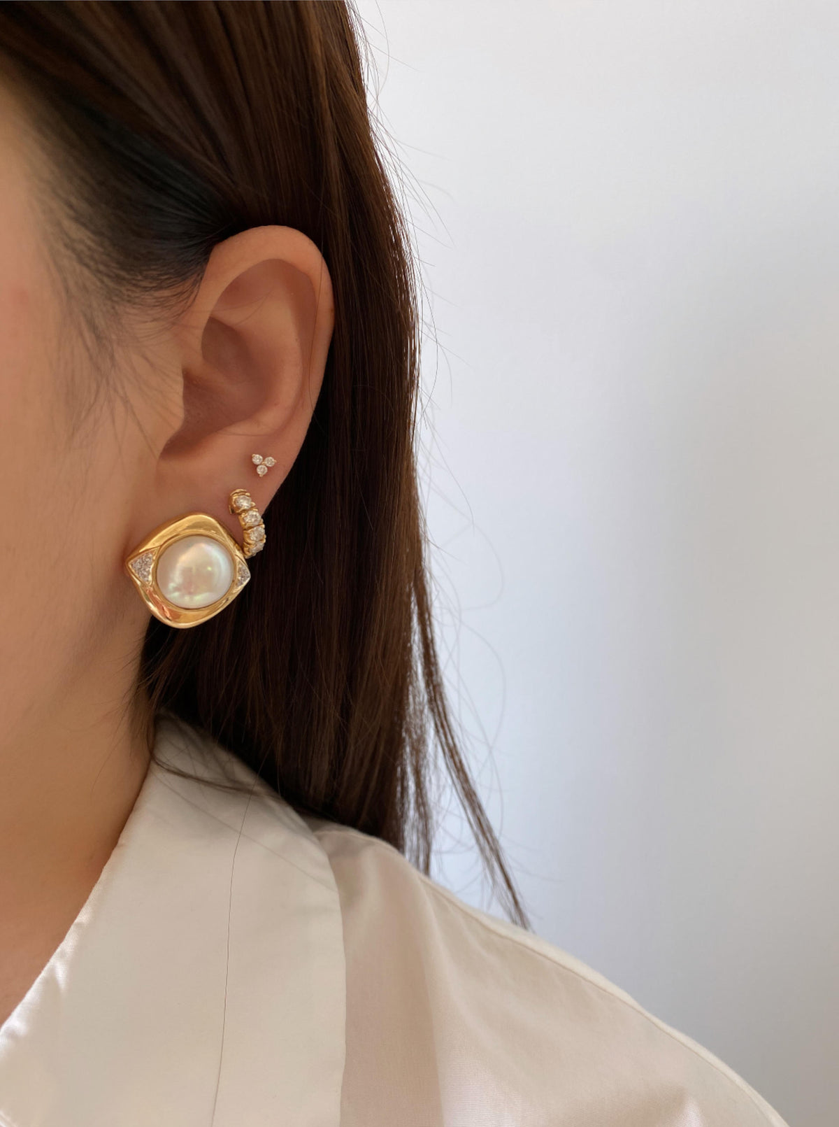 Vintage Mabe Pearl Studs