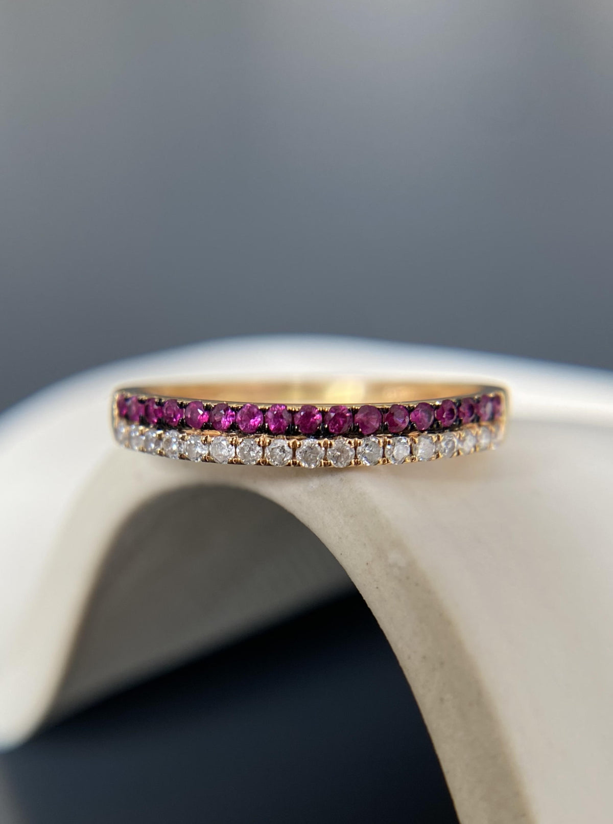 Ruby & Diamond Black Rhodium Band