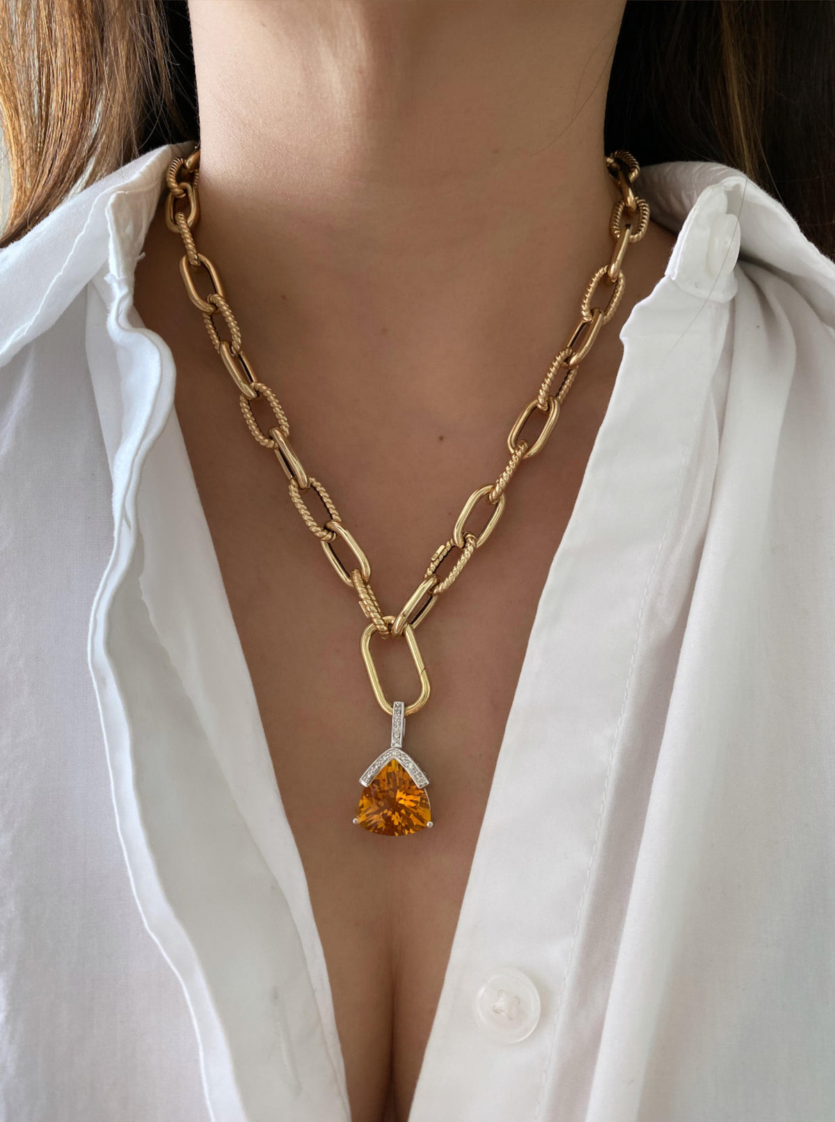 Estate Citrine Statement Pendant