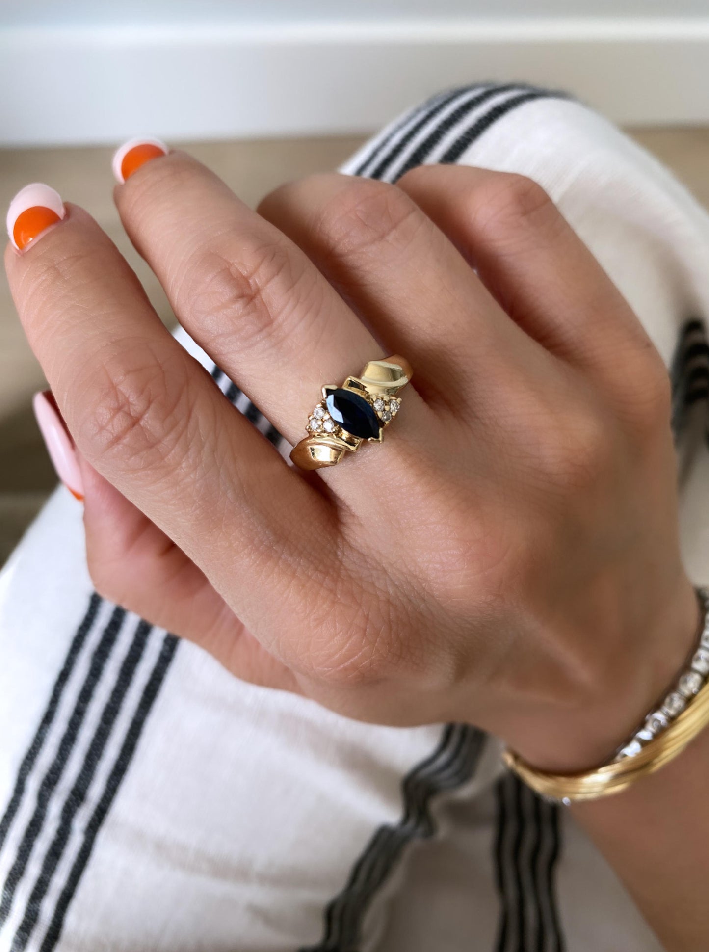 Vintage Marquise Sapphire Ring