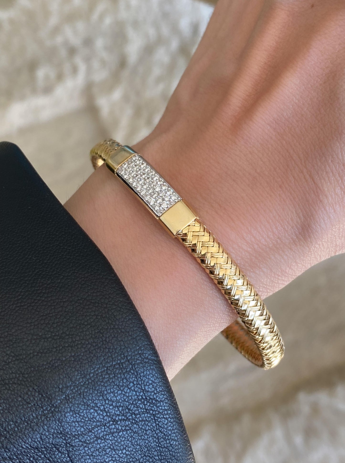Flexible Woven Diamond Bangle