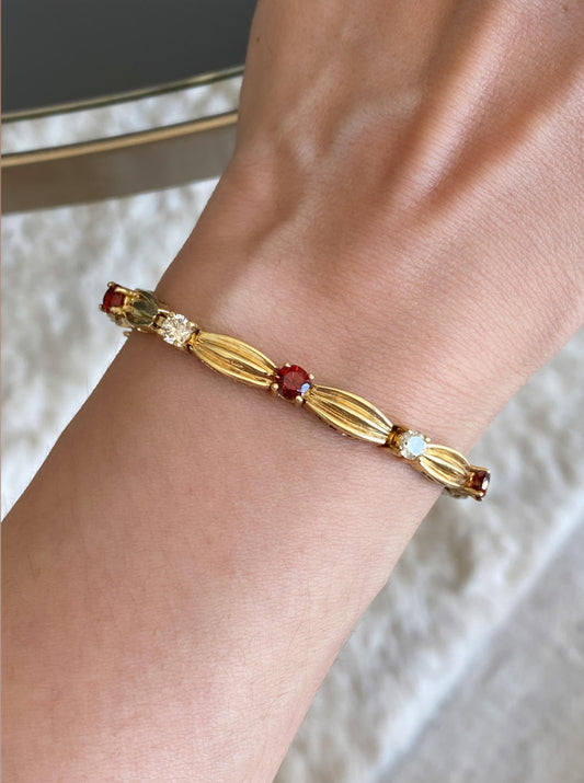 Vintage Garnet & Diamond Bracelet