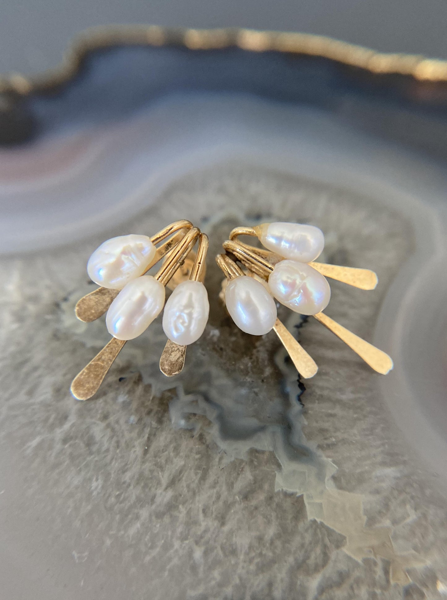Vintage Rice Pearl Earrings