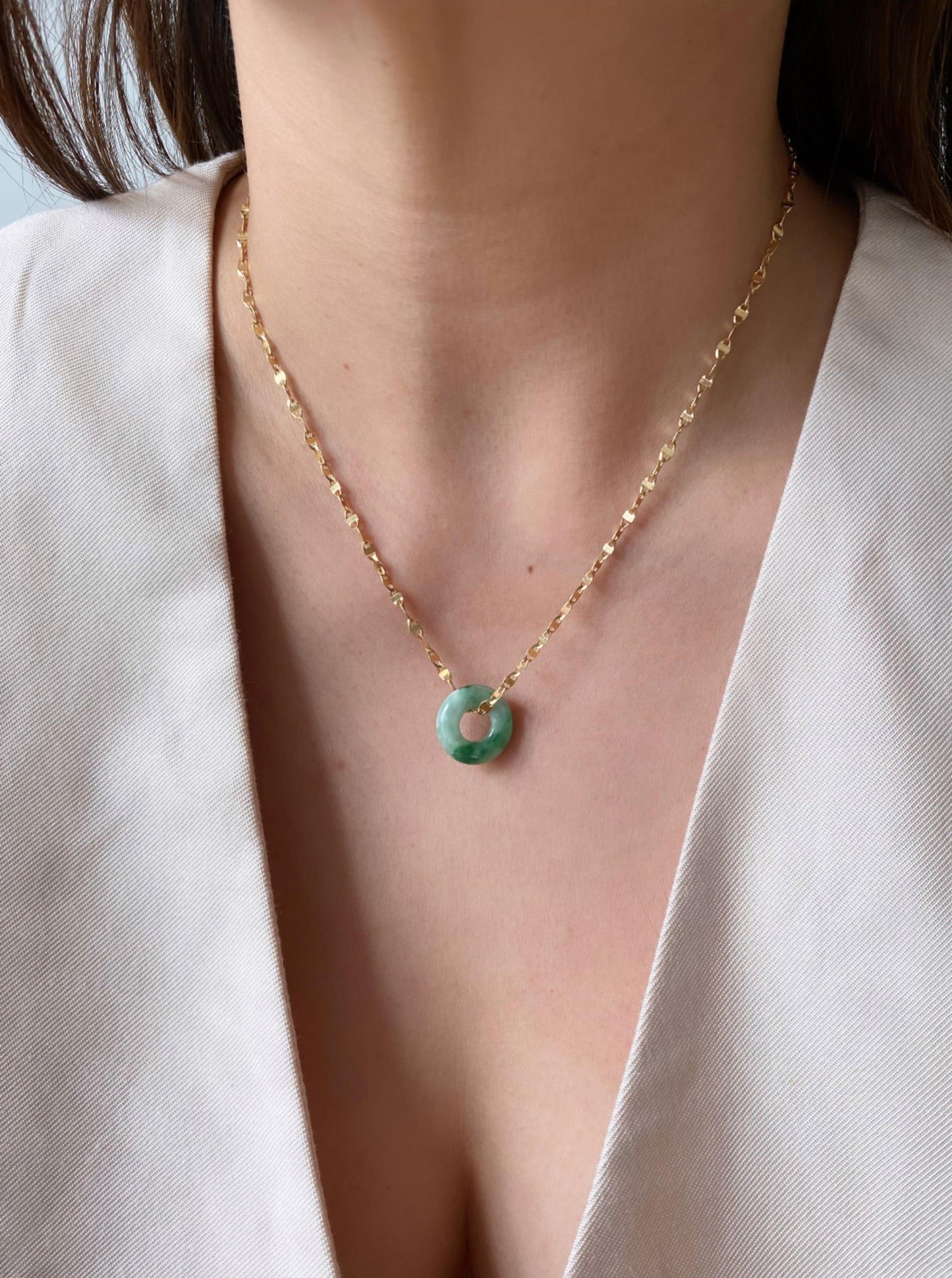 Green Jade Coin Charm
