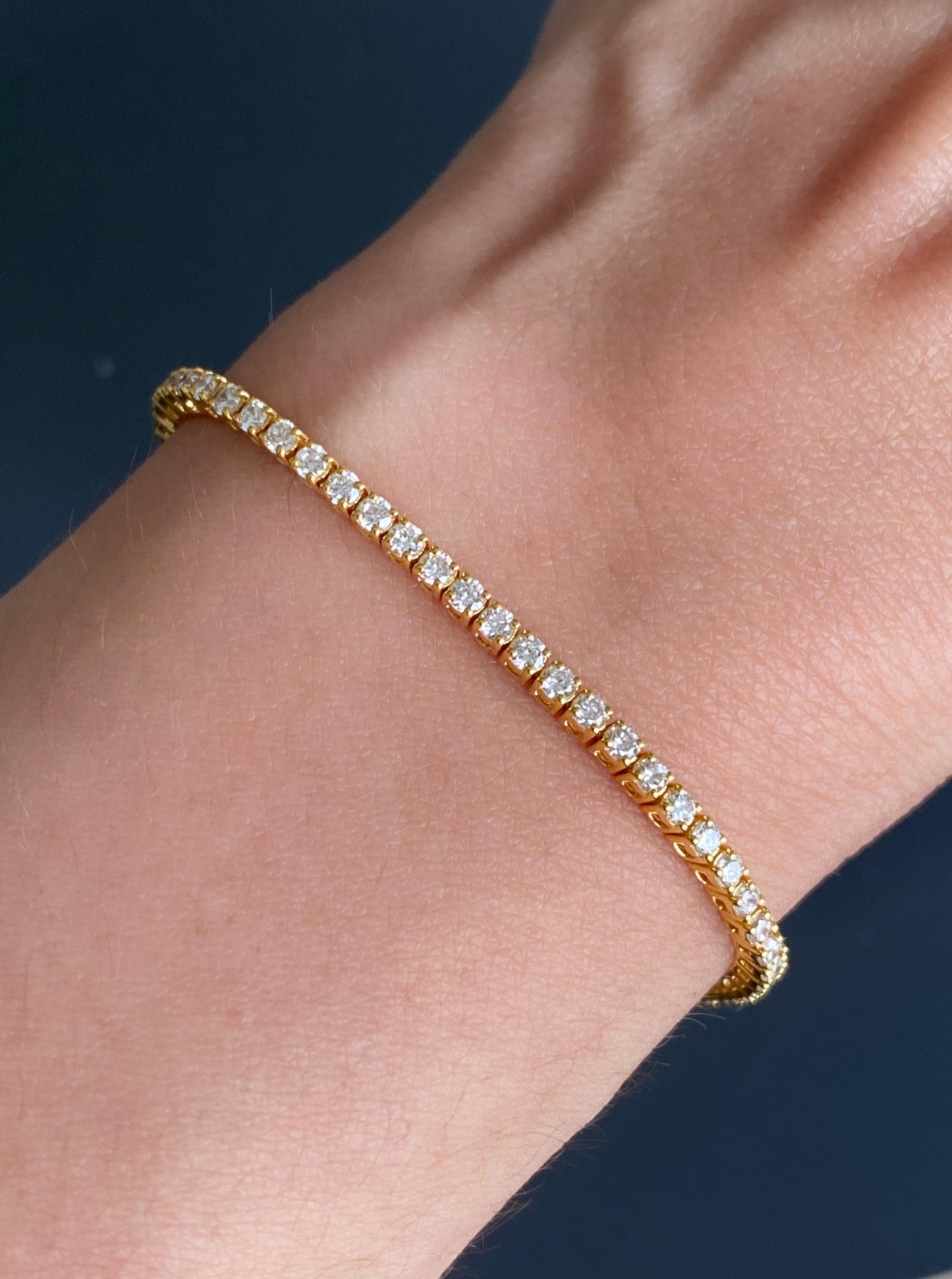 Lab Tennis Diamond Bracelets (yellow gold)