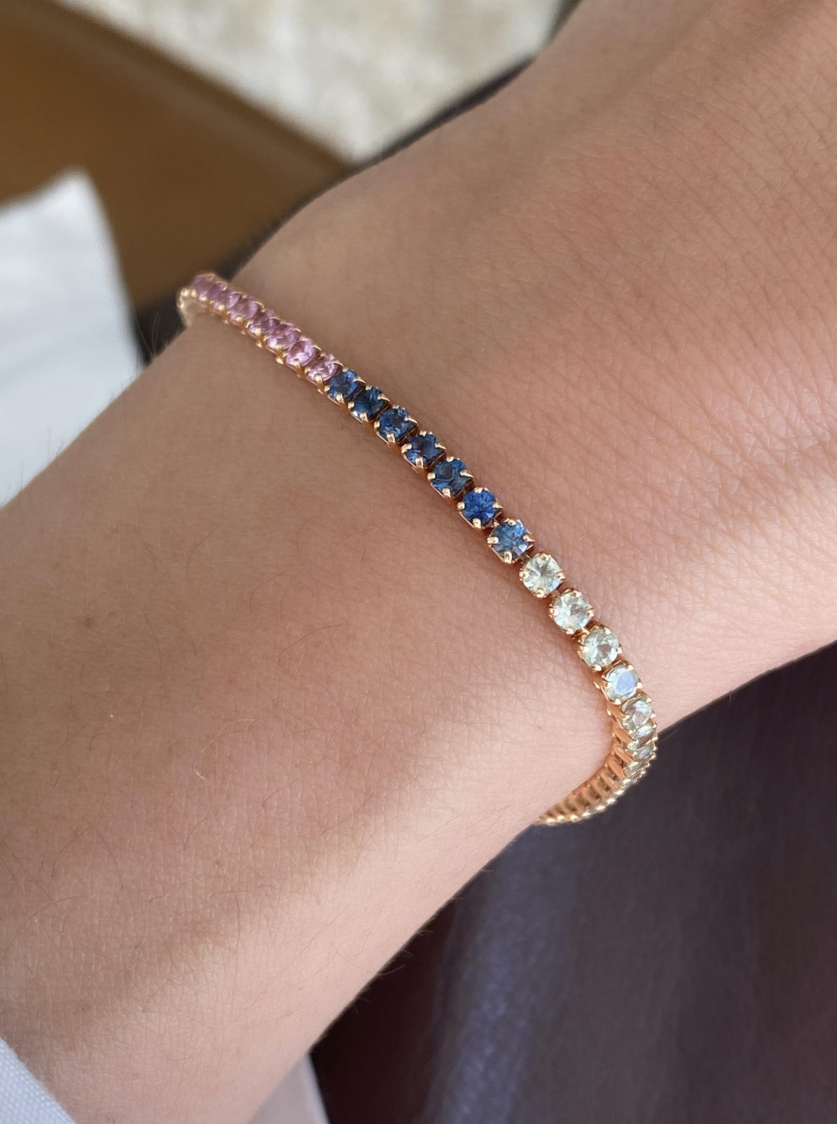 18K Muti Color Sapphire Bracelet