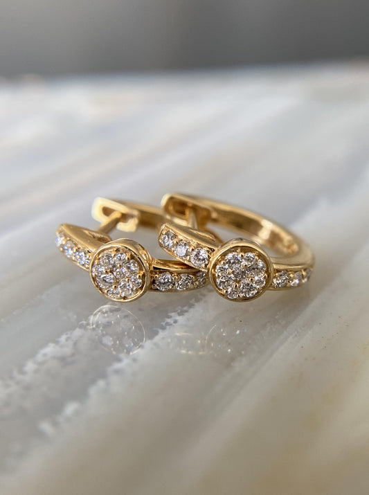 Small Bezel Diamond Hoops