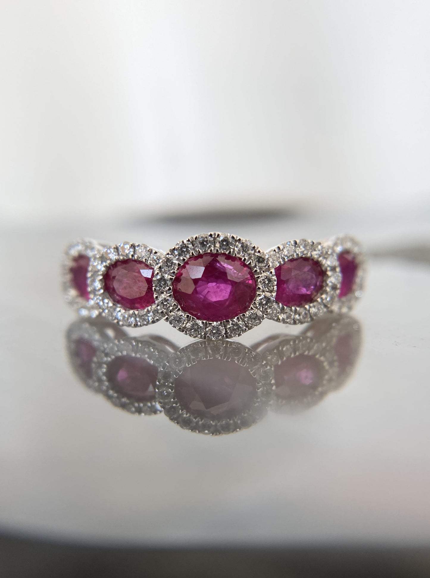 Five Ruby Diamond Band