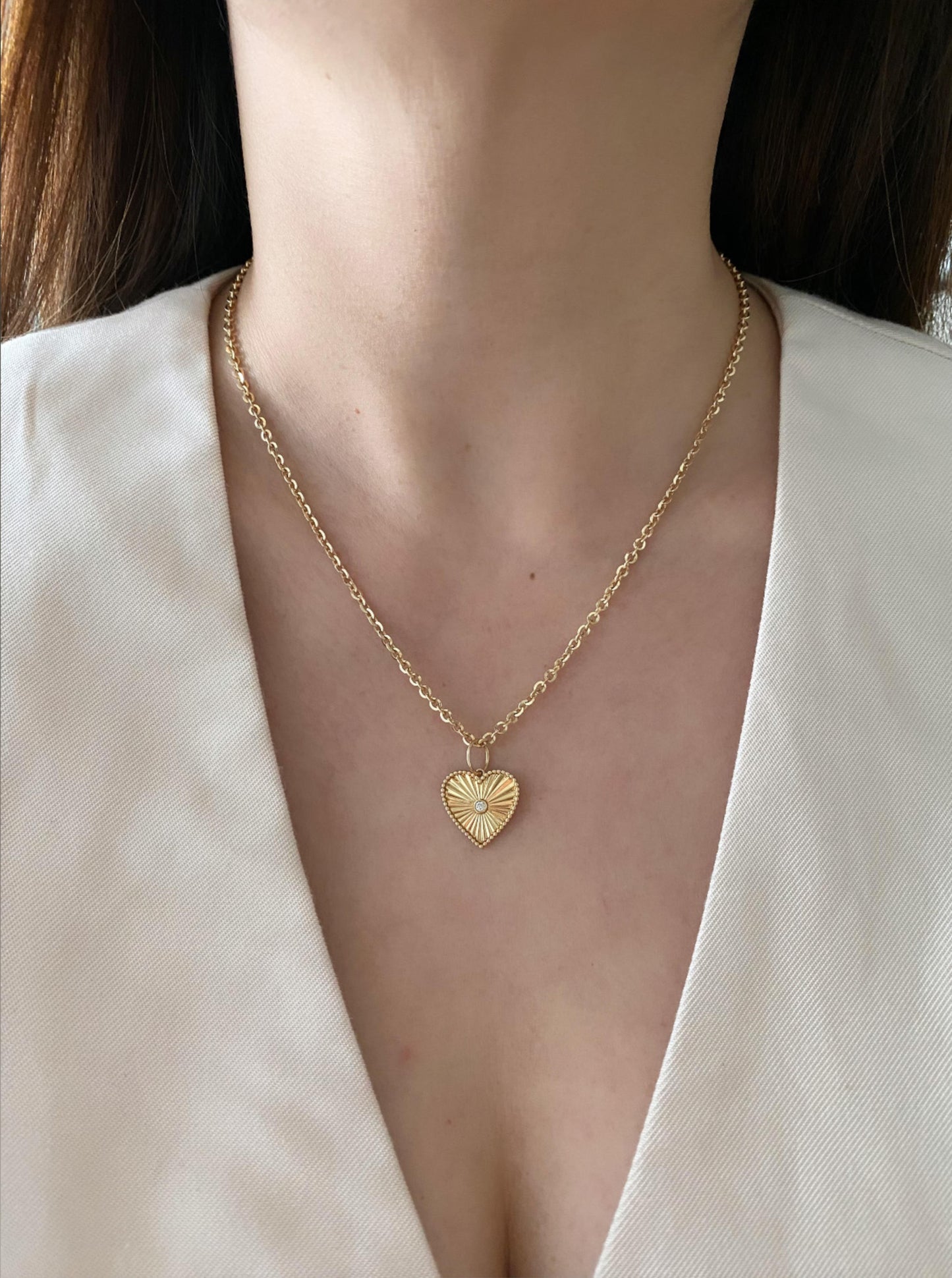 Heart Diamond Cut Charm