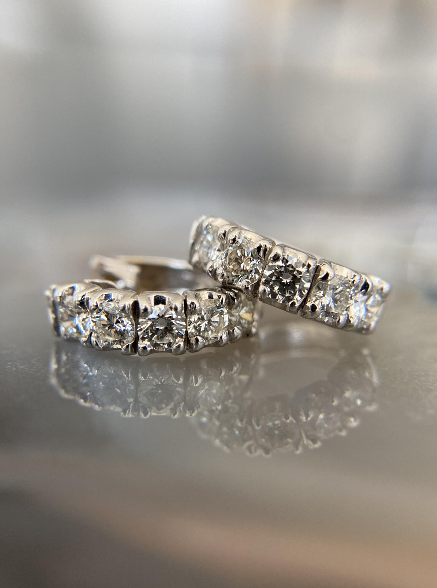 White Gold Diamond Huggies