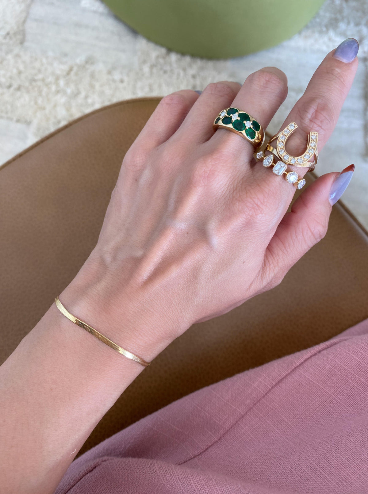 Thin Herringbone Chain Bracelet (1.9mm)