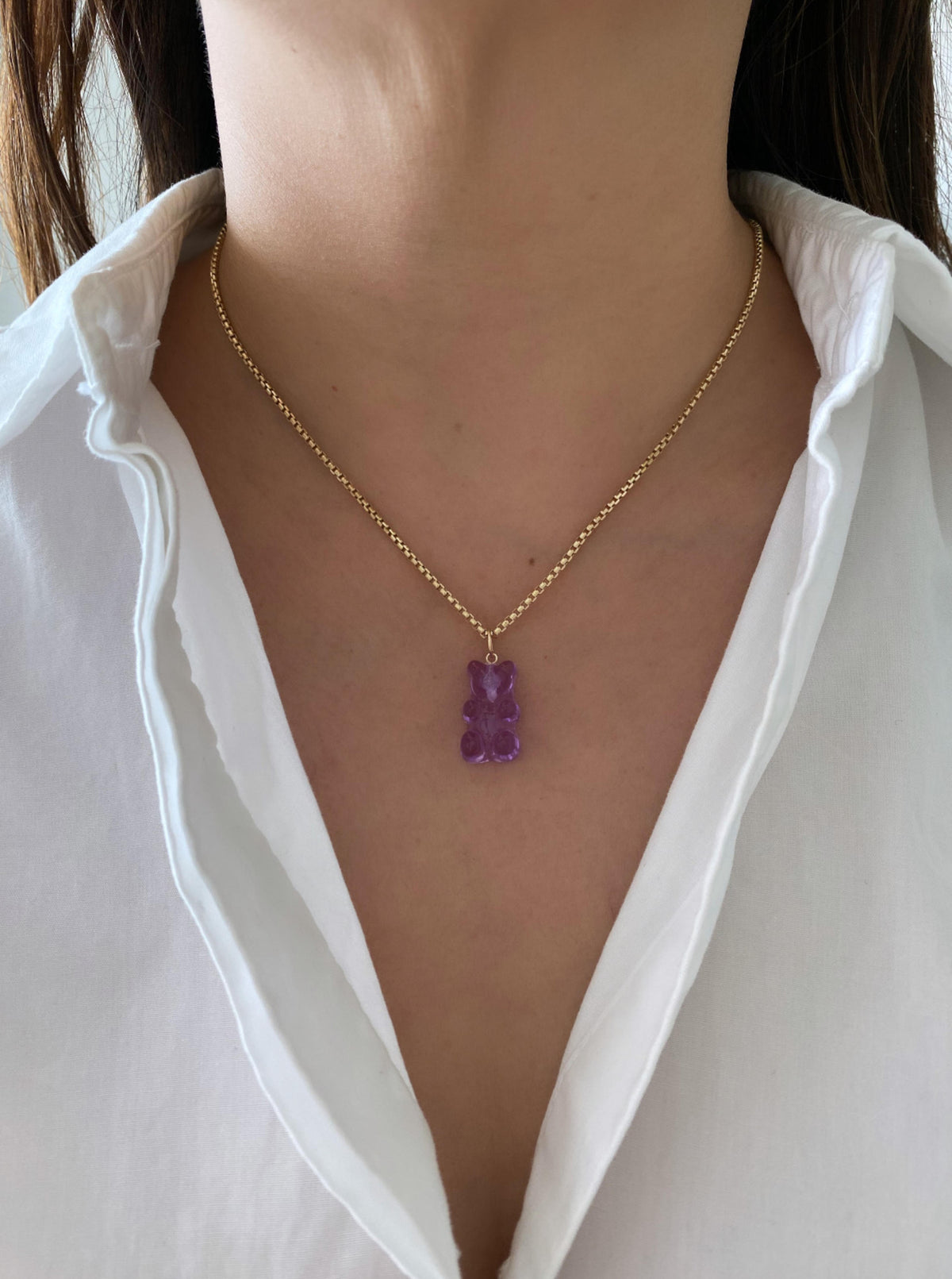 14K Resin Grape Gummy Bear Charm
