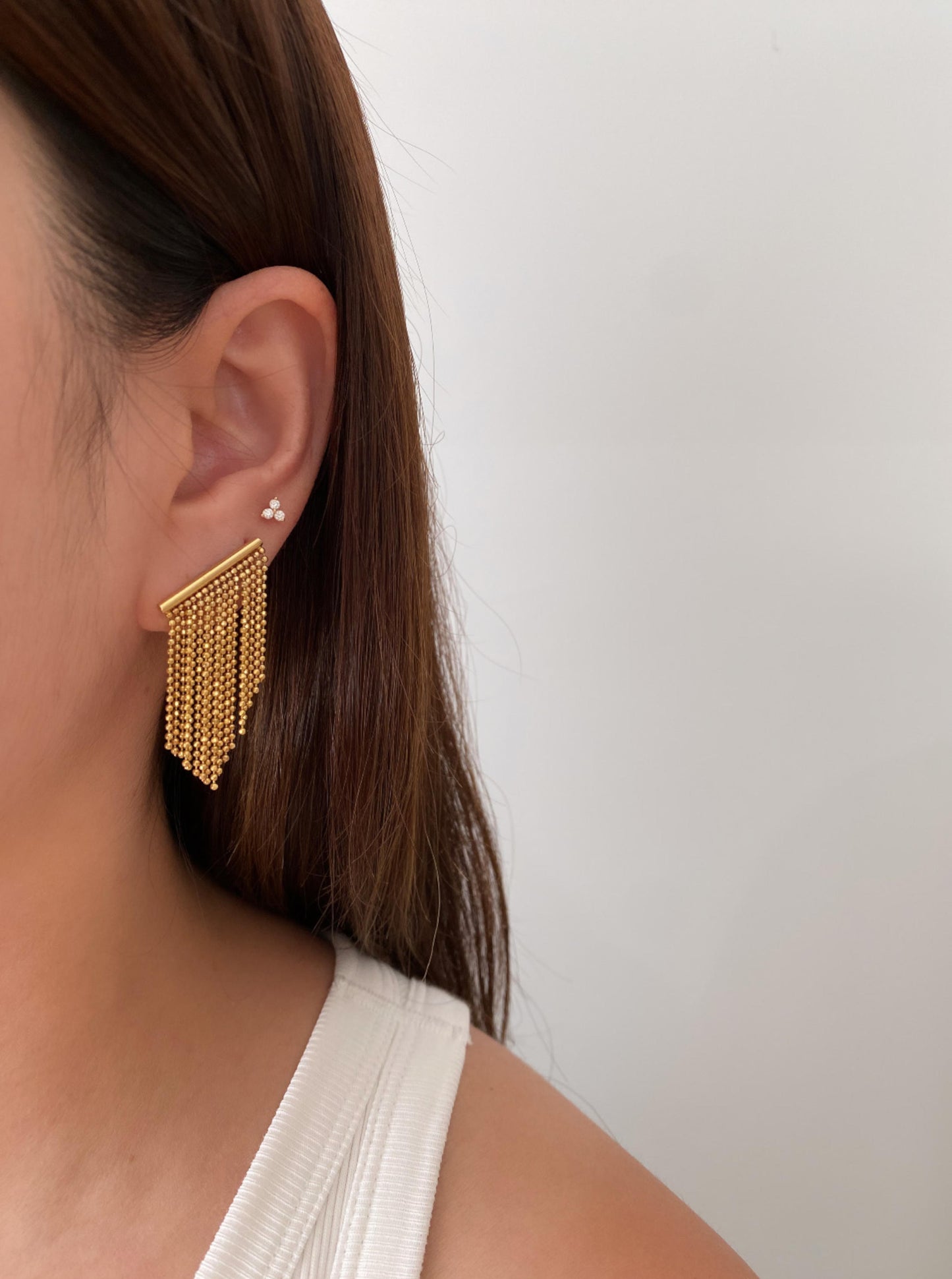 Yellow Gold Tassel Earrings