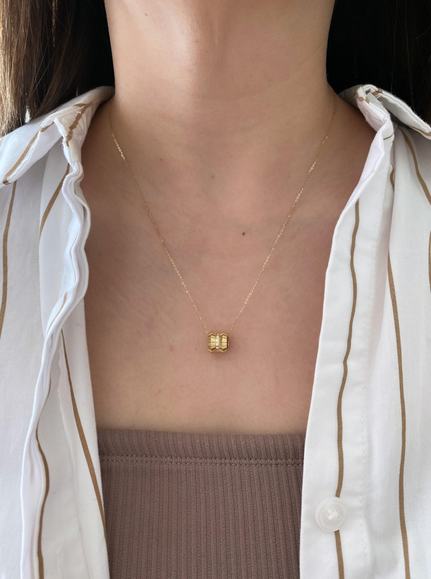 18K Diamond Roller Necklace