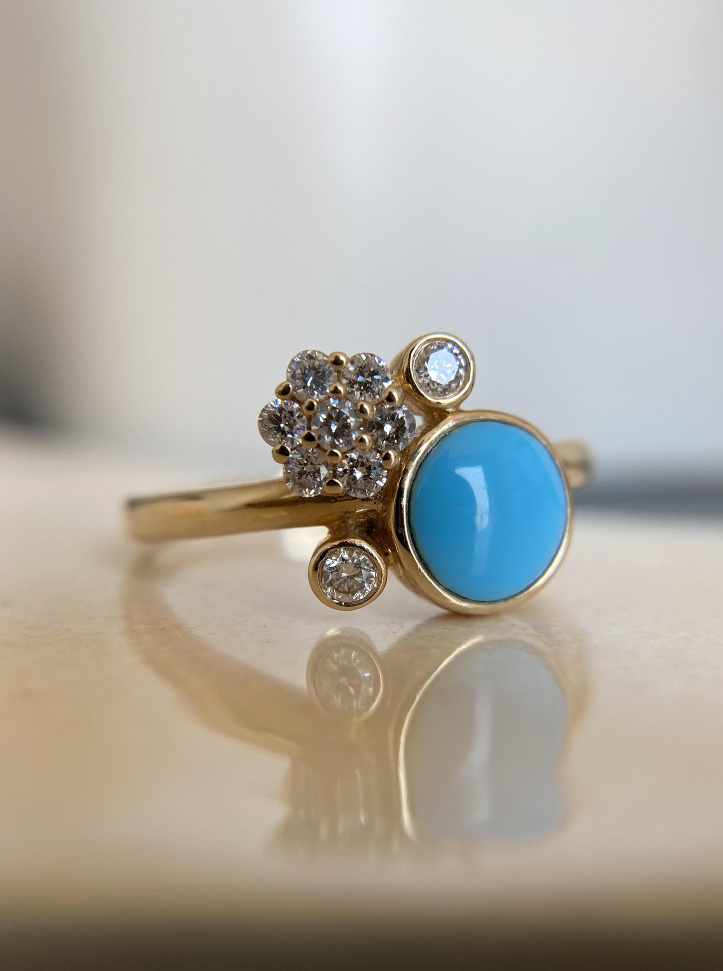 Turquoise and Diamond Ring