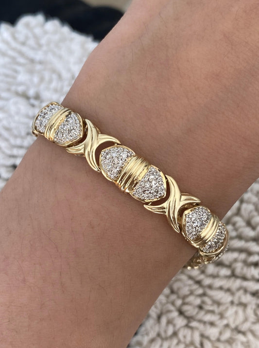Vintage Pave Cluster Diamond Bracelet