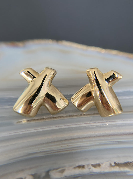 Vintage "X" Earring Studs