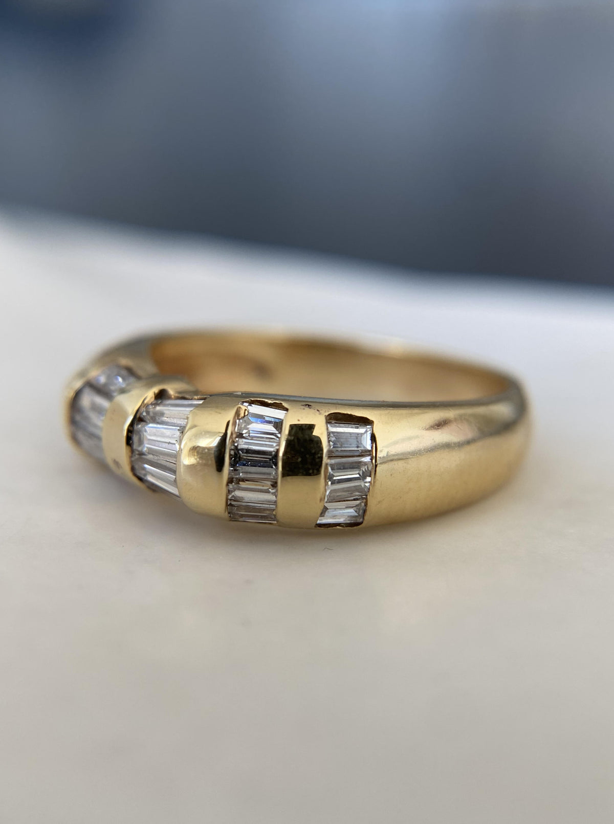 Vintage Chunky Bowtie Baguette Diamond Band