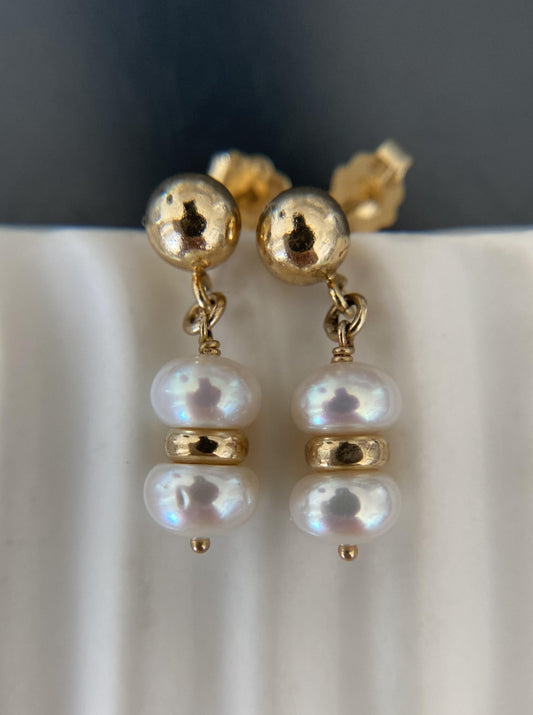 Double Pearl Earrings