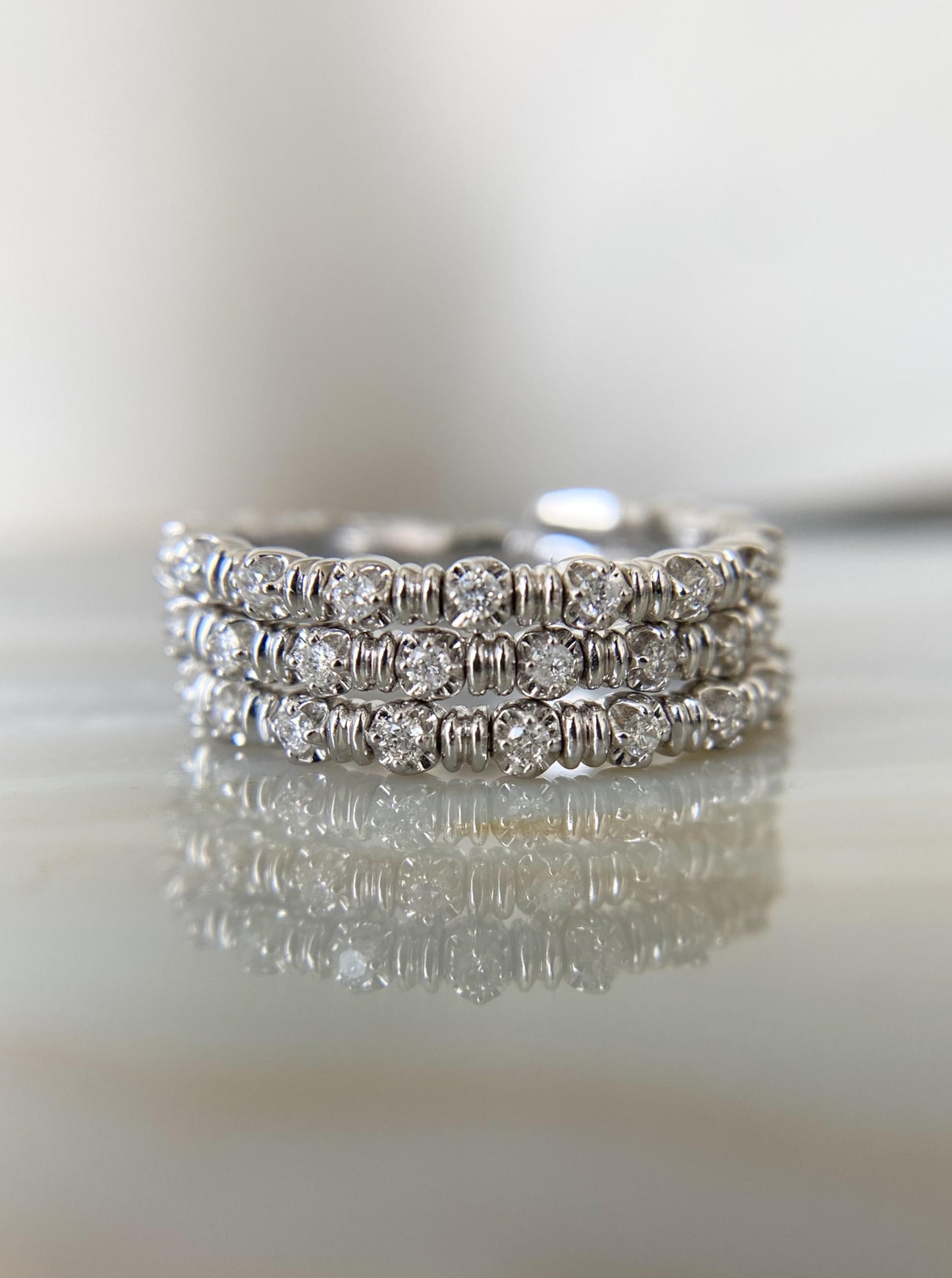 White Gold Wire Diamond Ring