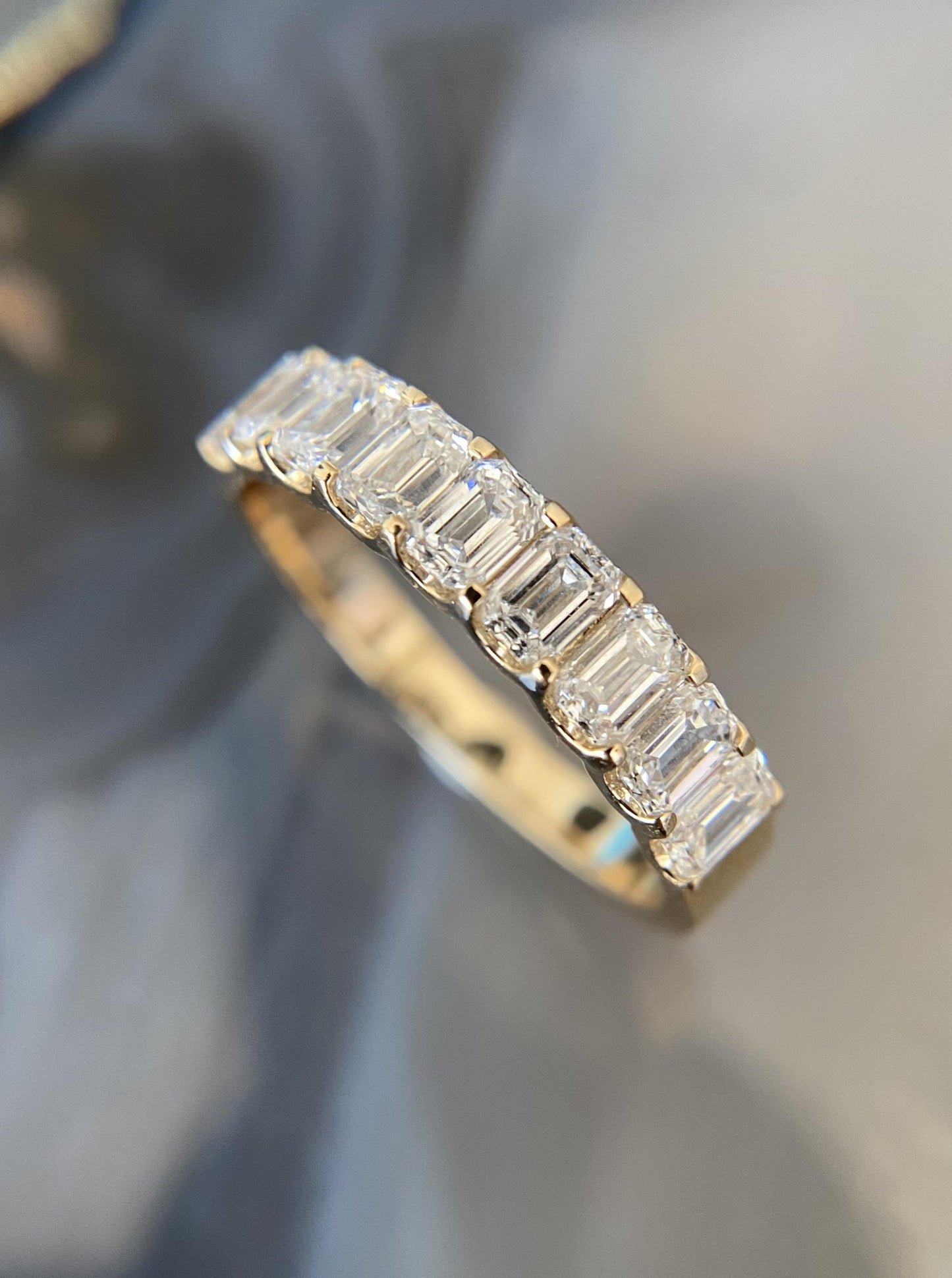 Emerald Cut Lab Diamond Band