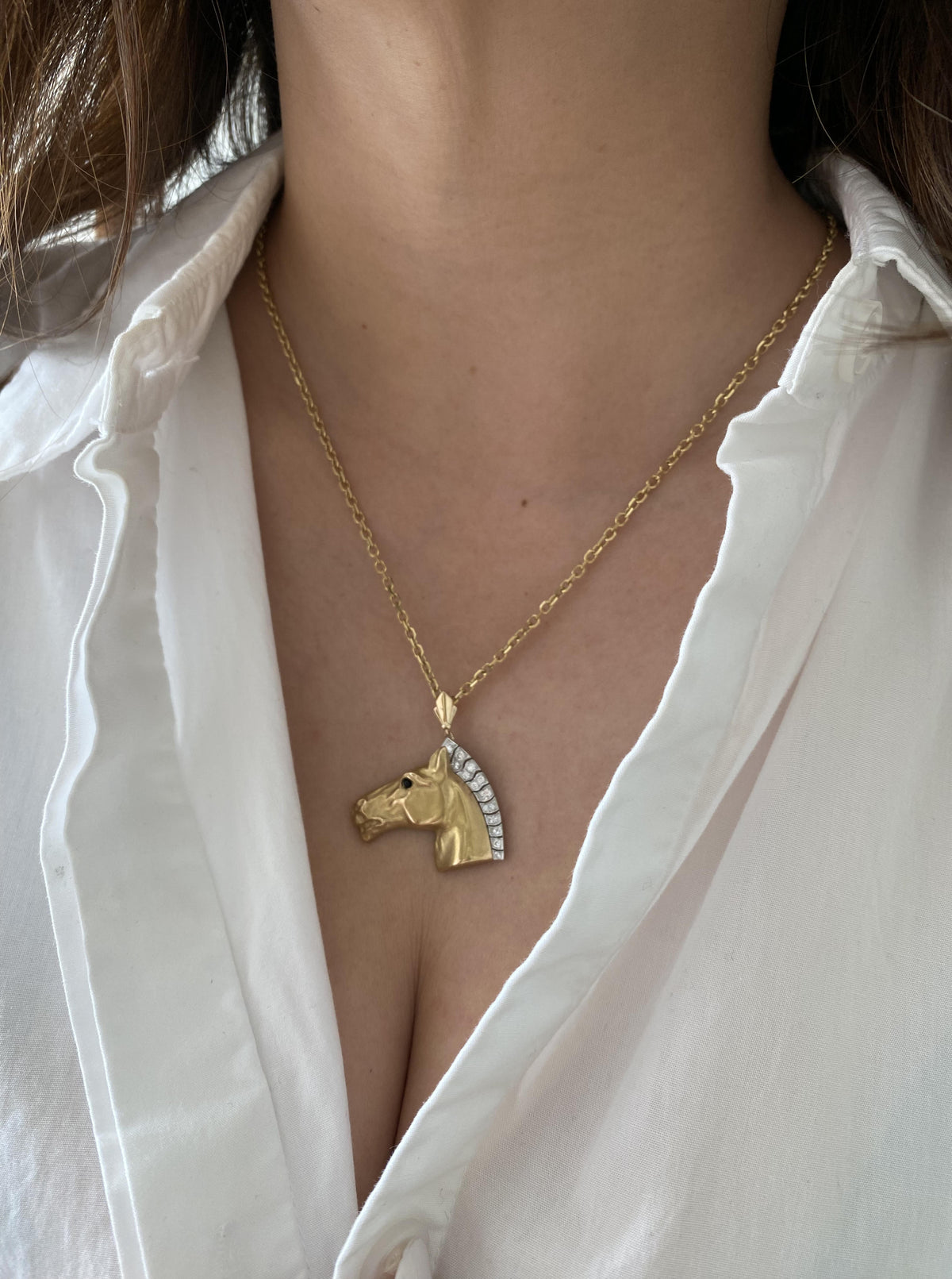 14K Horse Diamond Pendant