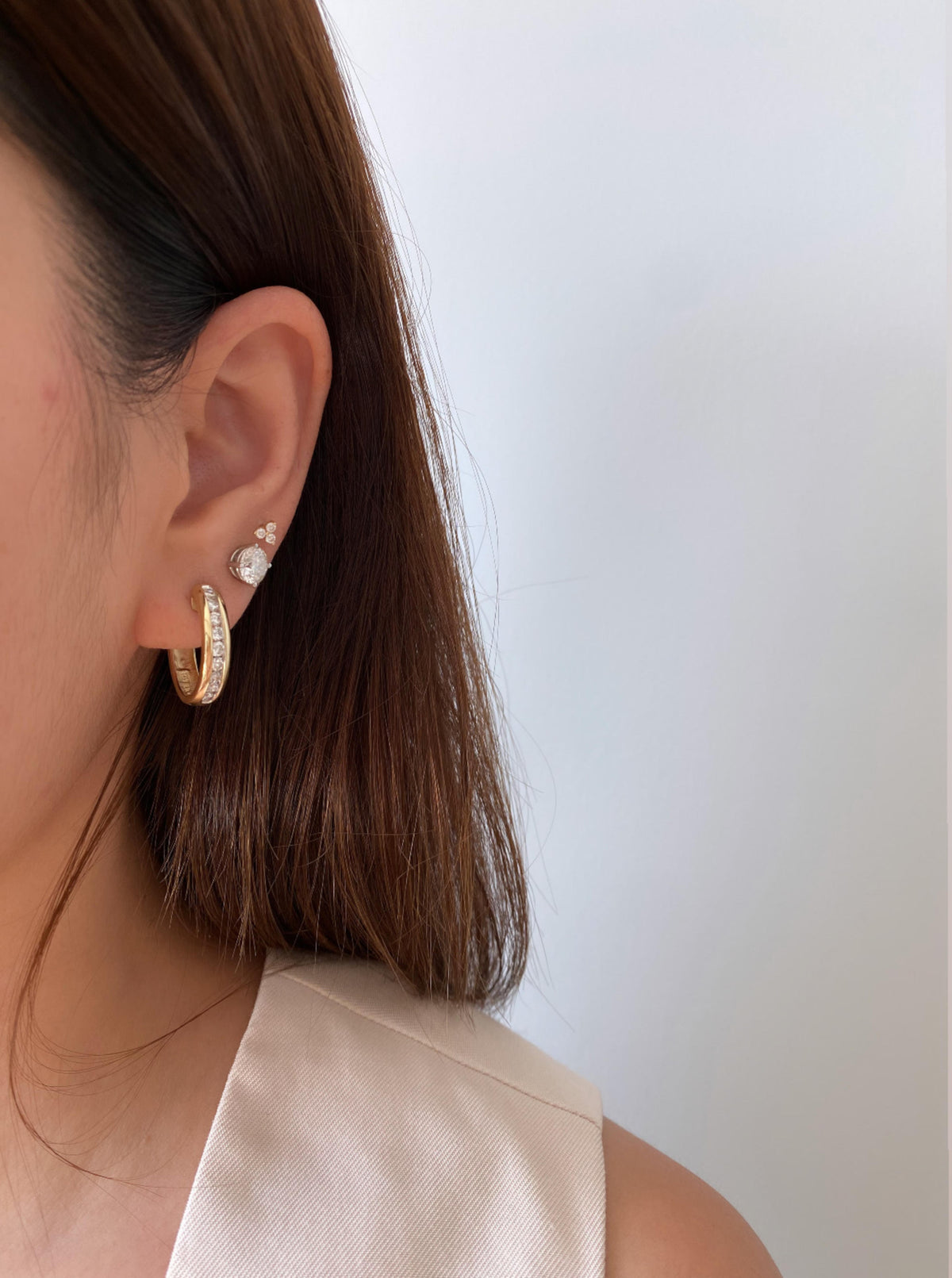 Chunky Diamond Hoops