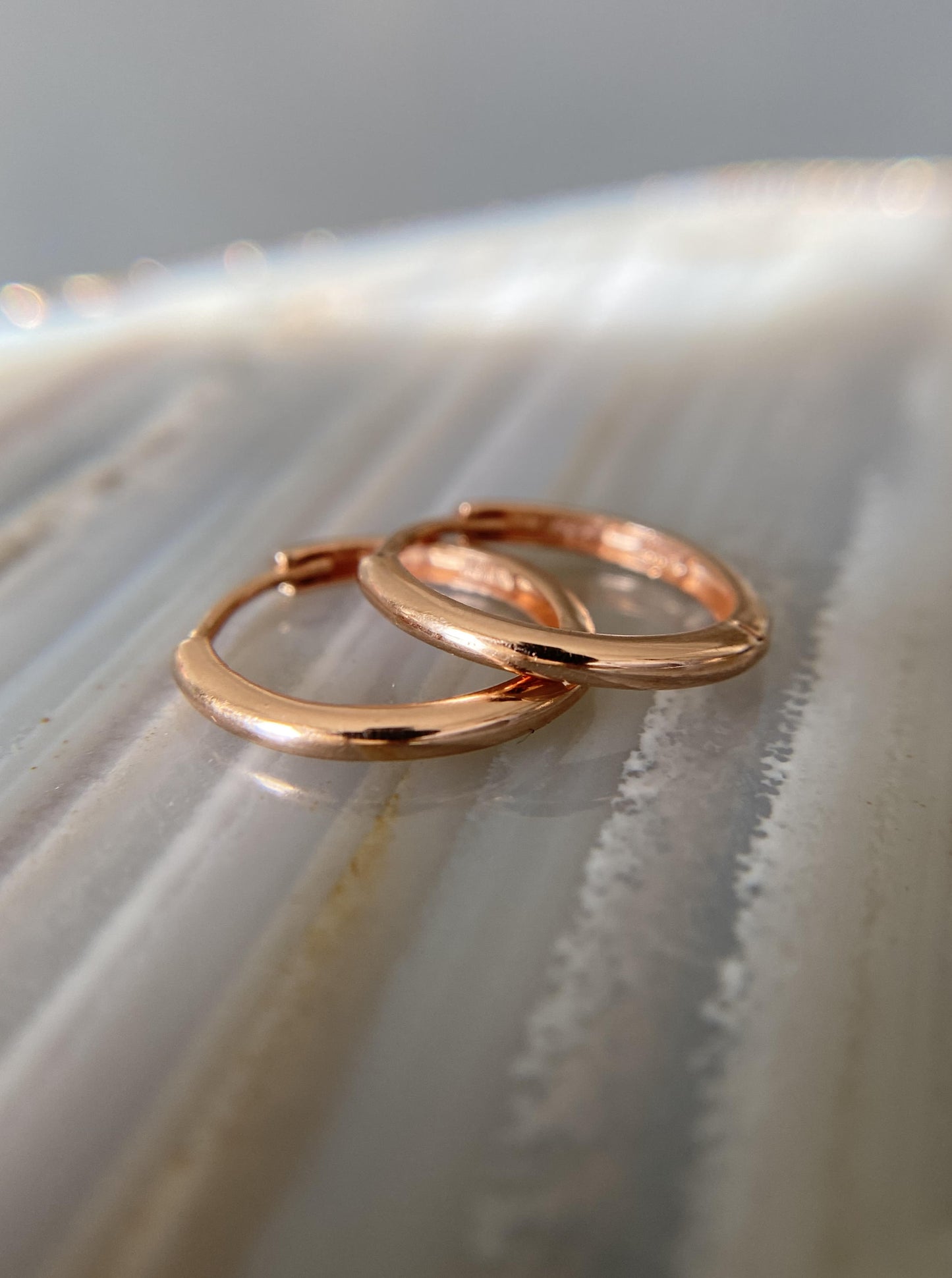 14K Rose Gold Small Hoops