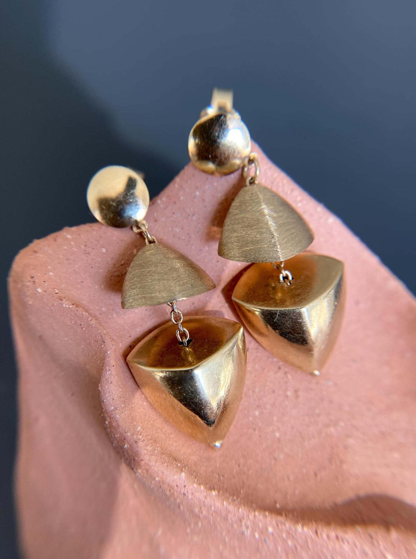 Puffy Geometric Dangle Earrings