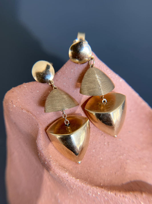 Puffy Geometric Dangle Earrings