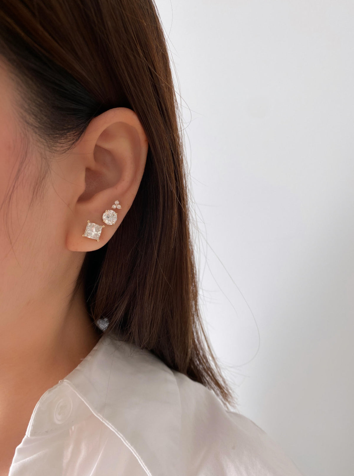 Princess Cut Lab Diamond Studs (3.06 ct)