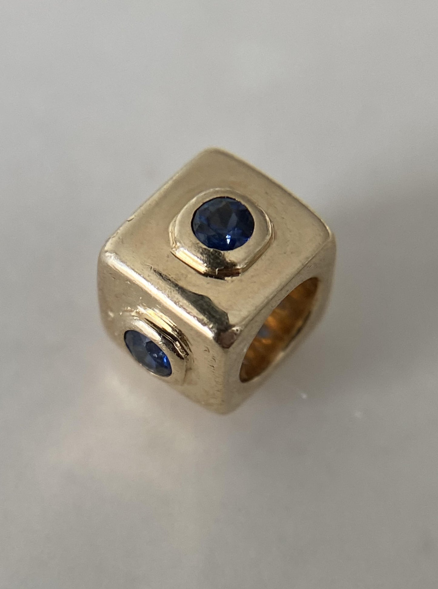 Sapphire Square Spacer Charm