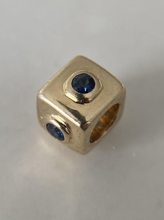 Sapphire Square Spacer Charm