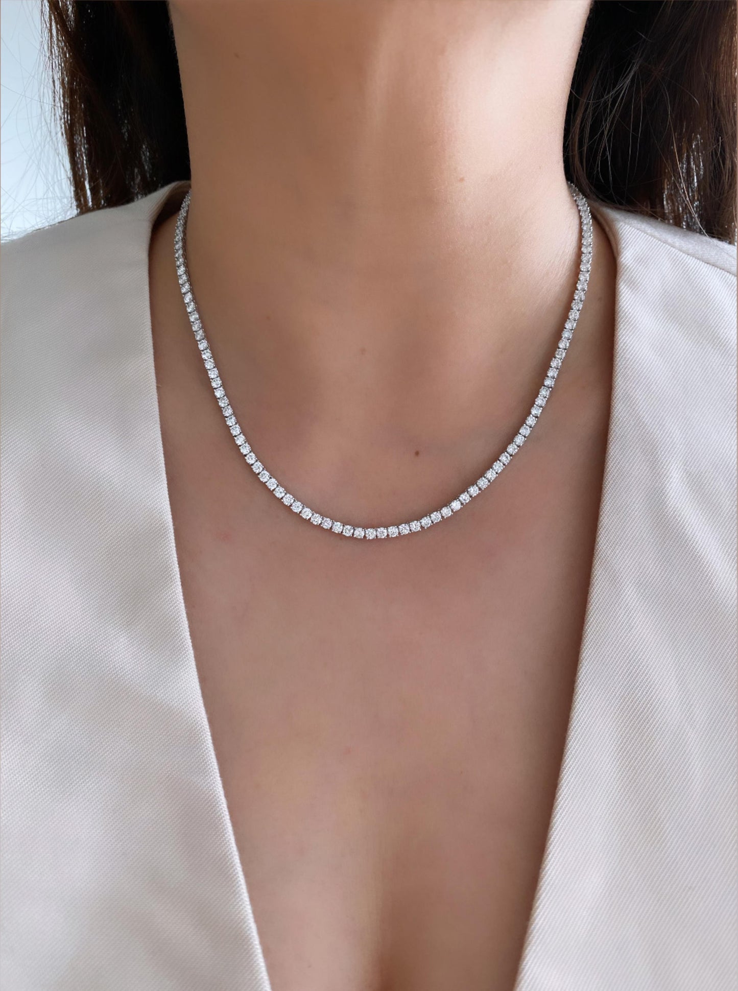 Lab Diamond Tennis Necklace