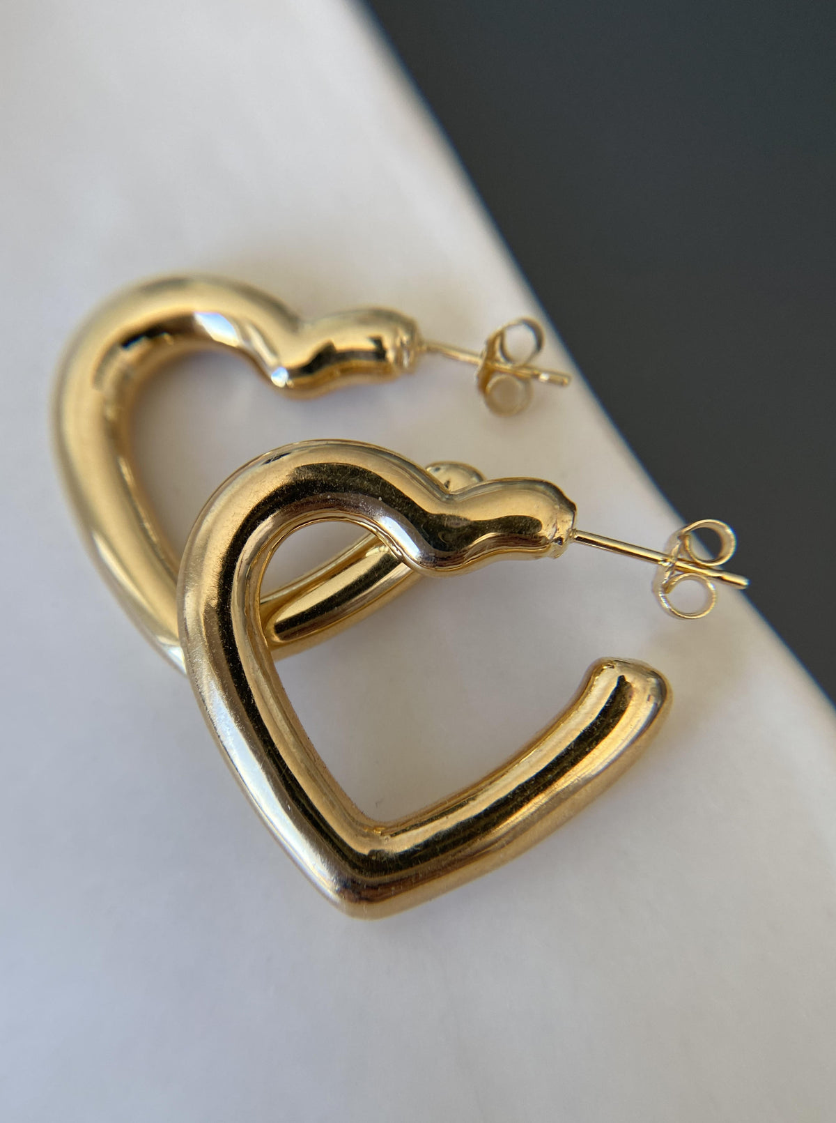 Heart Hoop Studs