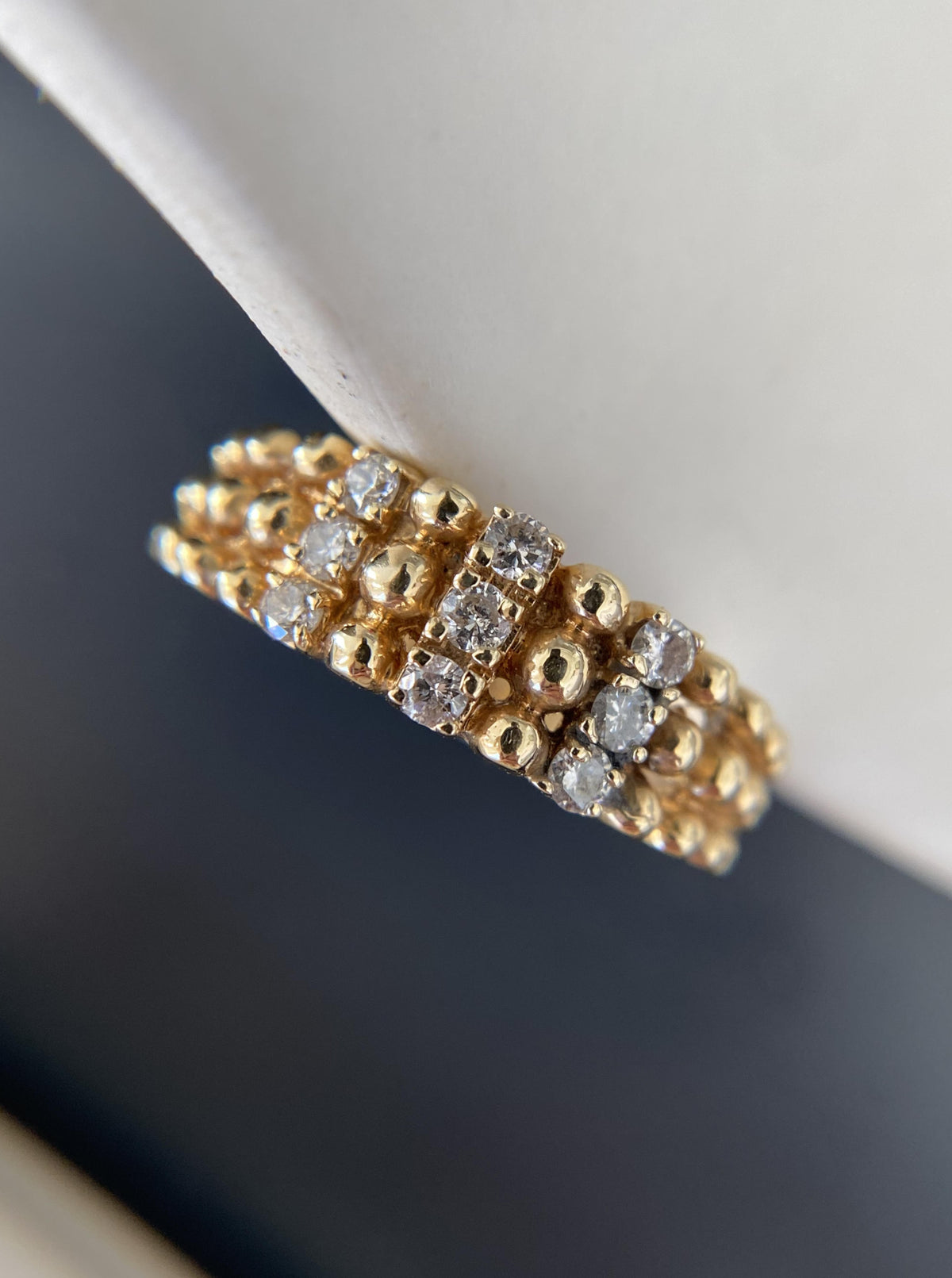 Vintage Beaded Diamond Band